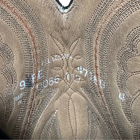 Larry Mahan Brown & Black Ostrich Cowboy Boots Men’s 9.5 EE Wide - Picture 7 of 10